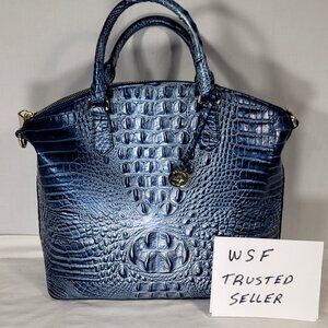 VINTAGE BRAHMIN BLUE AQUARIUS LARGE DUXBURY SHOULDER BAG PURSE/CROSSBODY STRAP